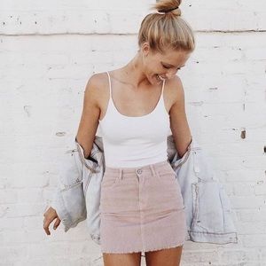 Brandy Melville Pink corduroy skirt